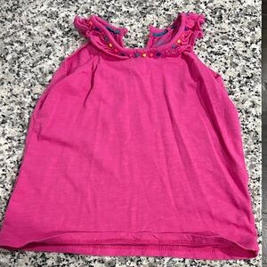 Boden Vibrant Pink Kids Tank Top with Ruffles